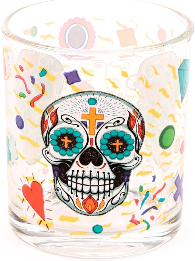 Day of the Dead Set of 2 Glass Tumblers