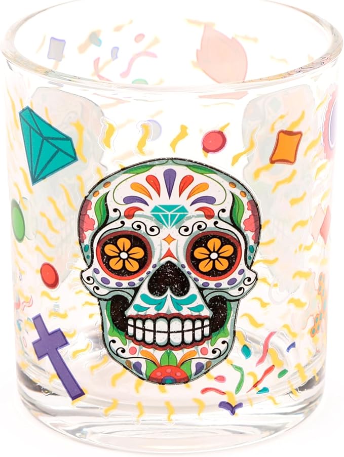 Day of the Dead Set of 2 Glass Tumblers