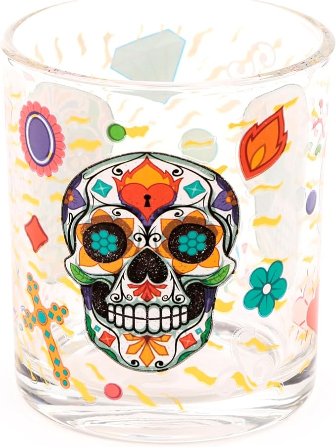 Day of the Dead Set of 2 Glass Tumblers