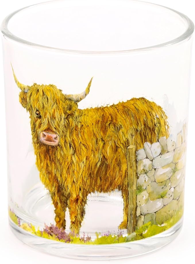 Highland Cow Set of 2 Glass Tumblers