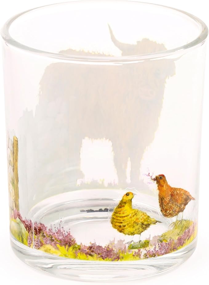 Highland Cow Set of 2 Glass Tumblers