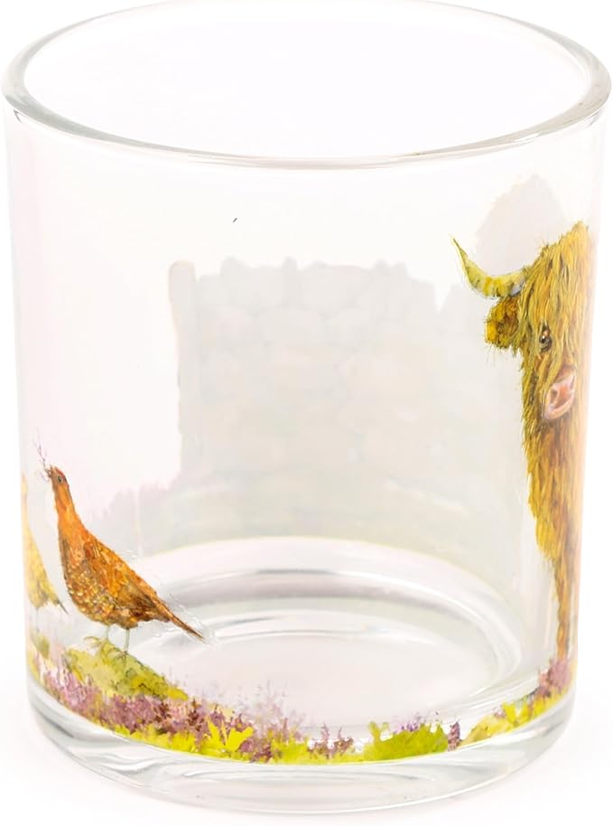 Highland Cow Set of 2 Glass Tumblers