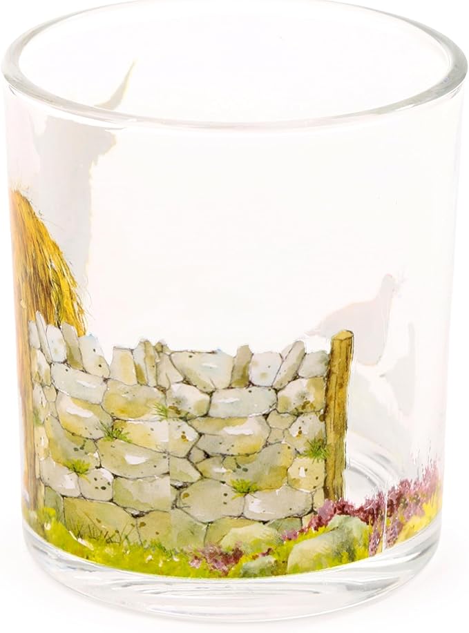 Highland Cow Set of 2 Glass Tumblers