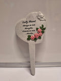 Sadly Missed Memorial Heart Stake