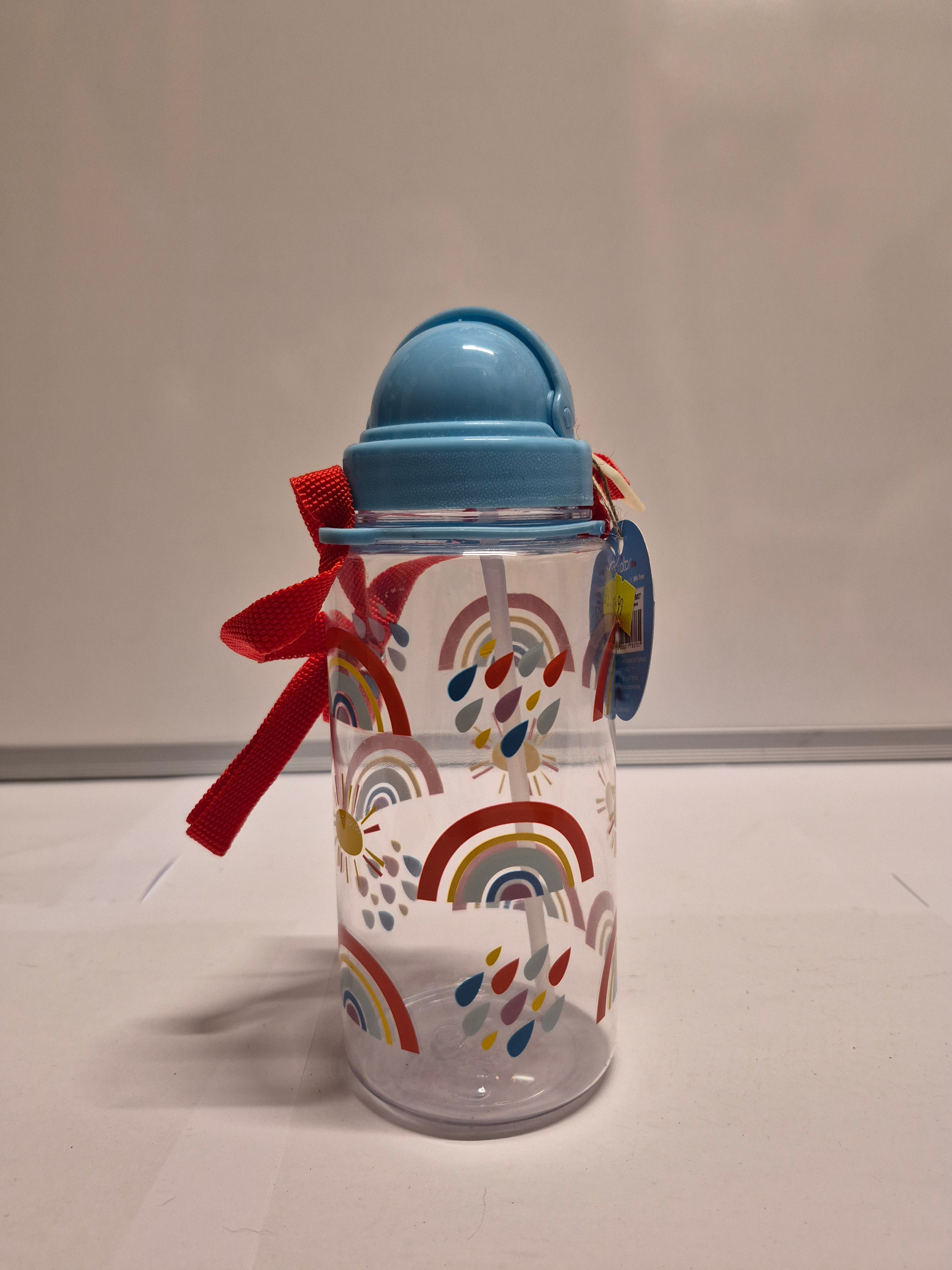 Rainbow Bottle With Flip Straw