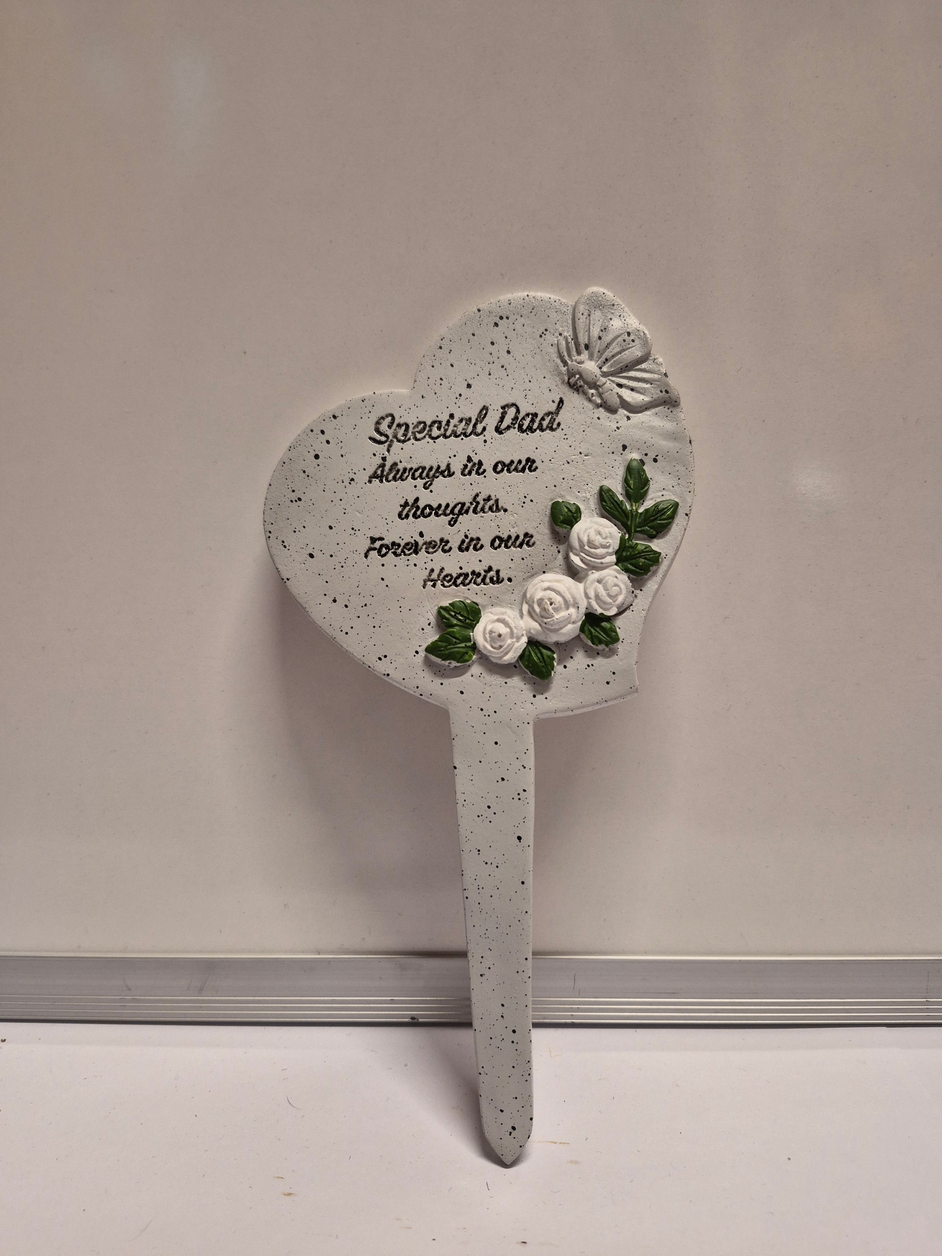 Dad Memorial Heart Stake