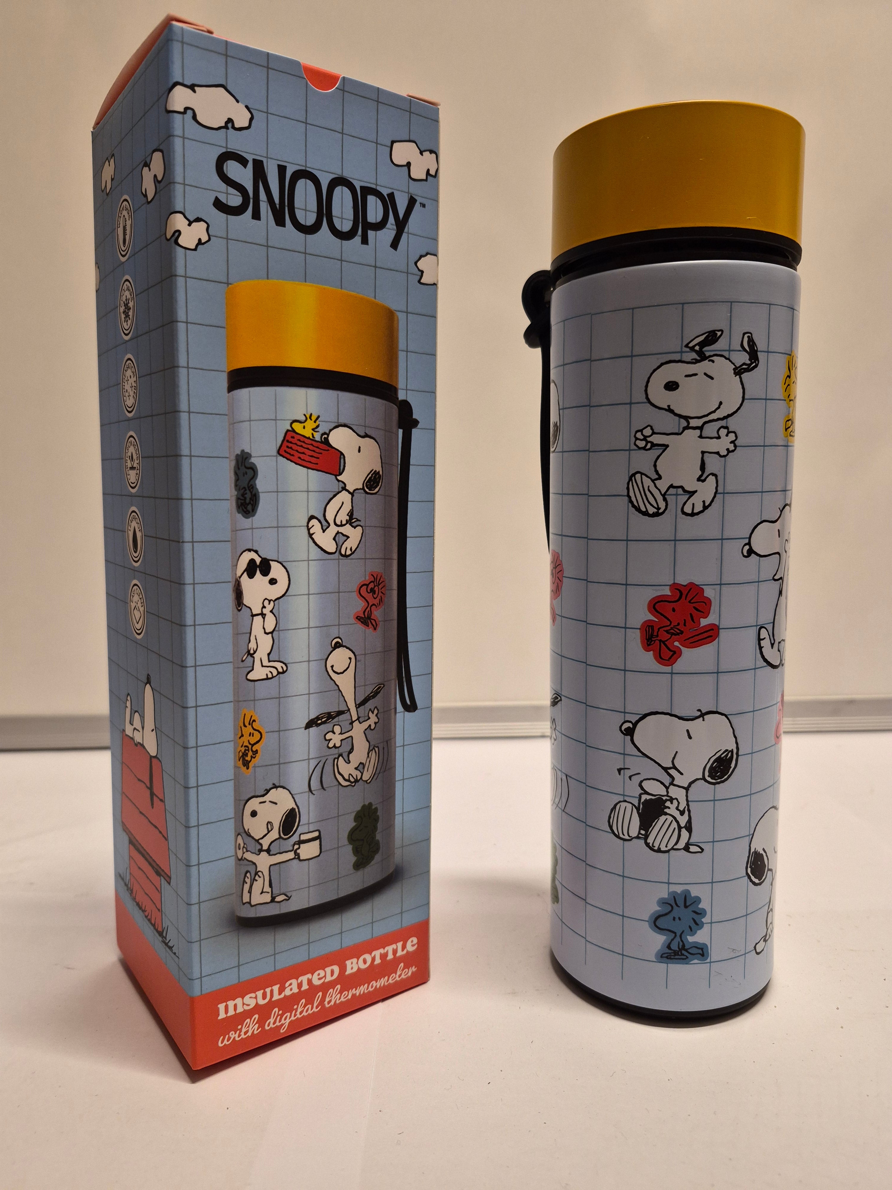 Snoopy Insulated Bottle With Digital Thermometer