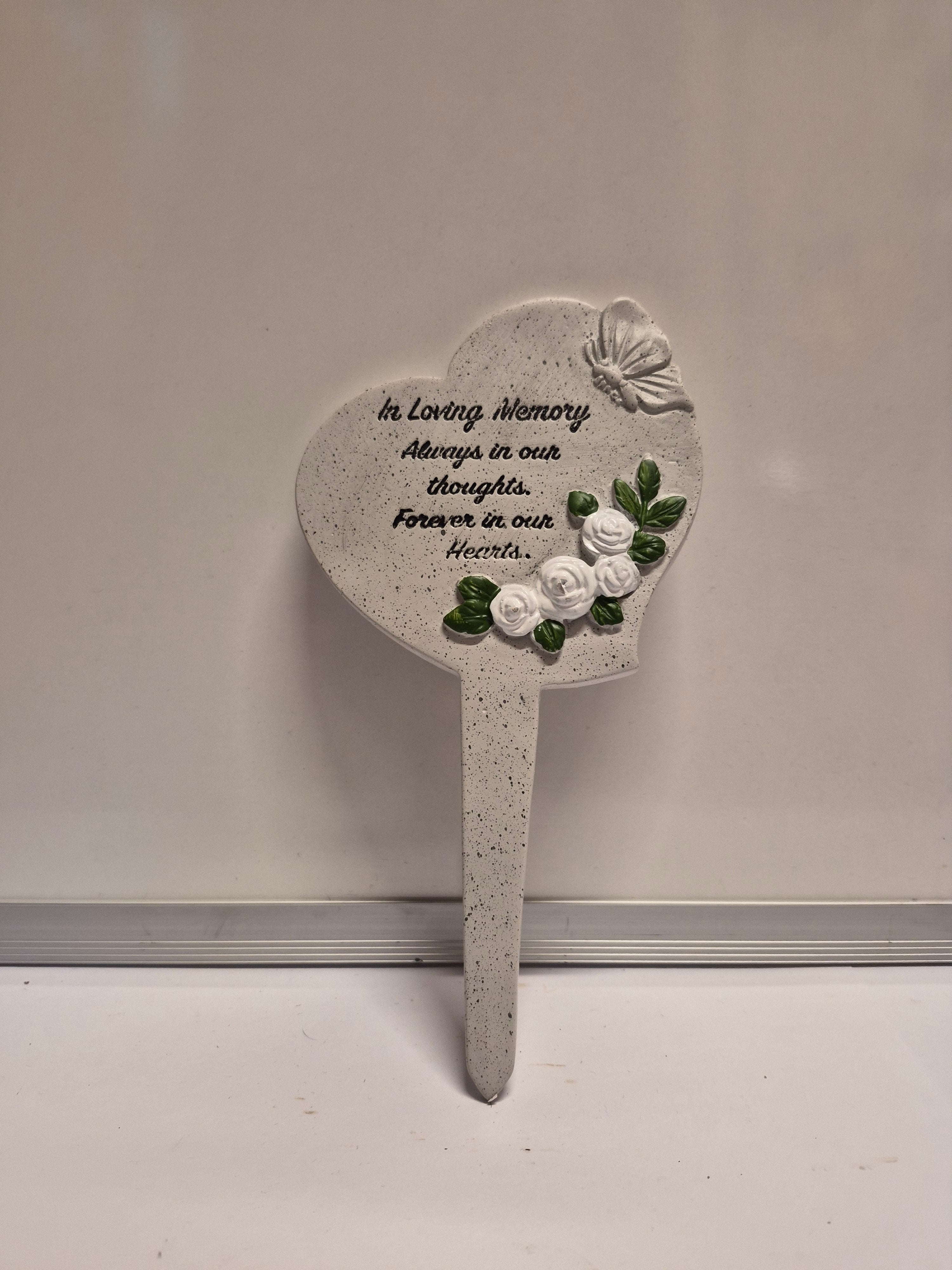 In Loving Memory Memorial Heart Stake