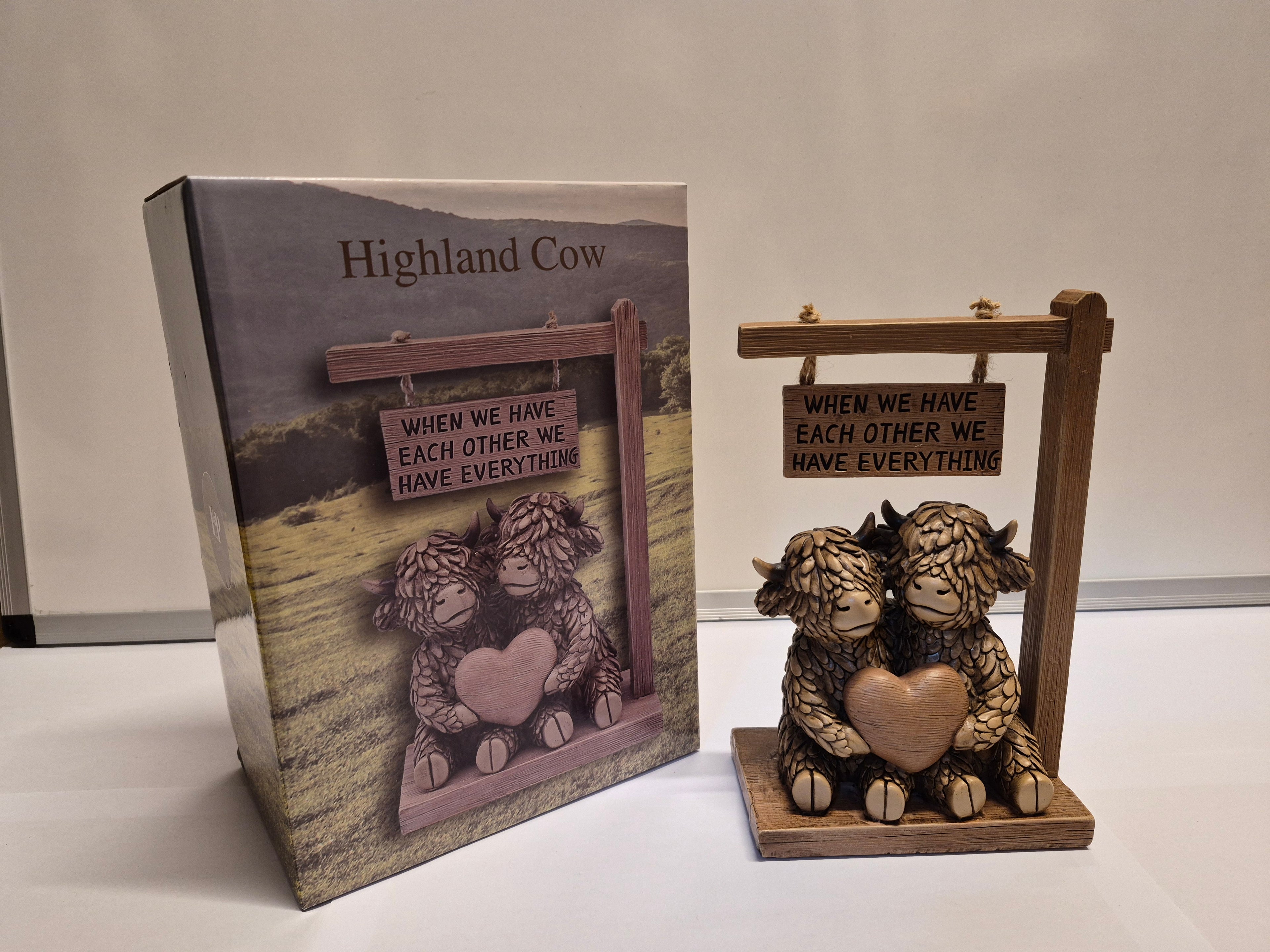When we have each other we have everything - Highland Cows swing sign